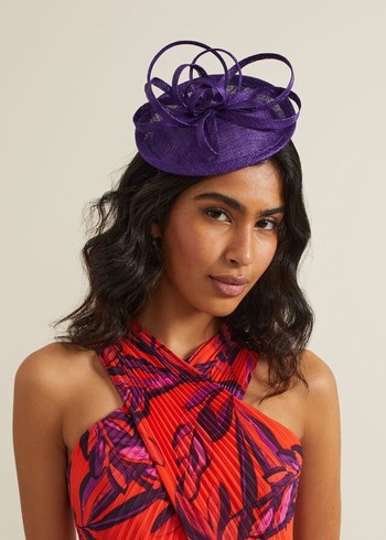 Phase Eight Twist Disc Fascinator Hats Purple Australia | RV7123908